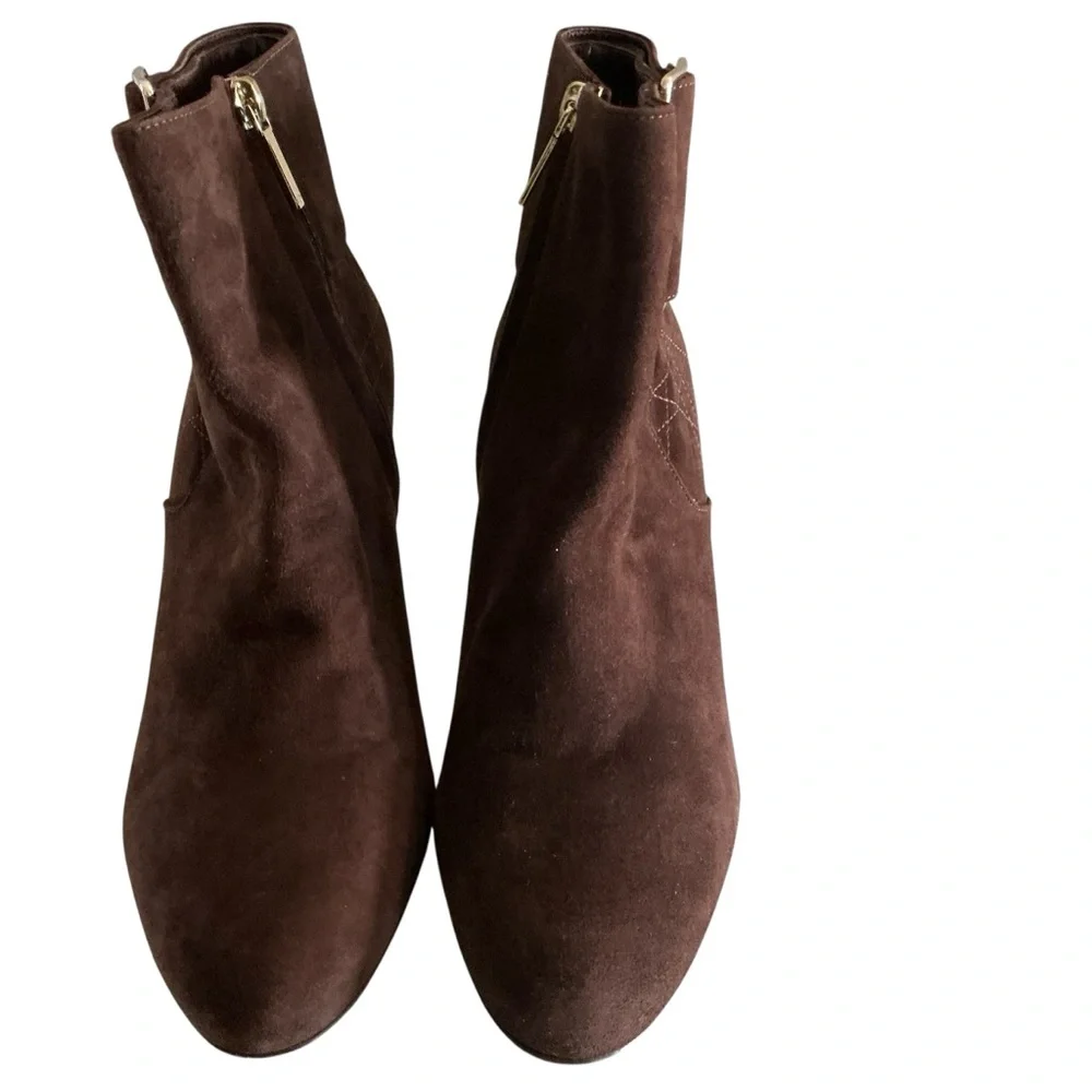 Christian Dior suede ankle boots brown graphic cannage pattern zip closure 40.5 - Picture 3 of 12